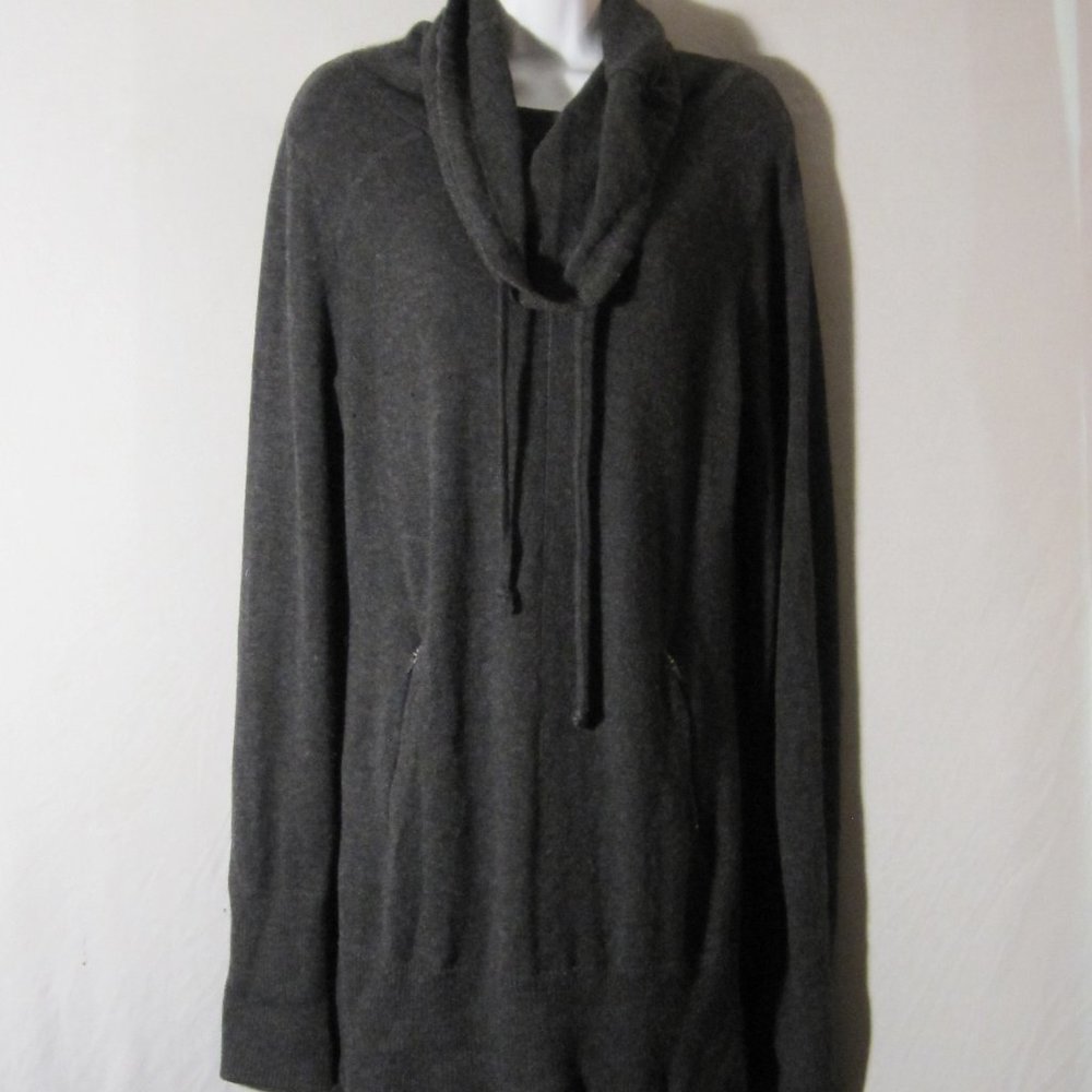 Telluride Clothing Long Wool Blend Cowl Neck Gray Sweater XL